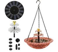 Solar Powered Bird Fountain,With Waterfall Effect Weatherproof and Decorative - Outdoor Bird Bath with Solar Fountain Pump,for Garden Decoration Yard Terrace Deck Hiking Pond Pool Park