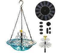 Solar Powered Birdbath Fountains | Cascade with Pump and Sprayer - Bird Bath with Solar Fountain | For Garden, Patio, Patio, Patio, Patio, Patio, Patio, Paths, Attracting Hummingbirds and Finches