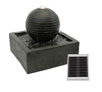 Gardenwize Solar Powered Black Granite Effect Garden Water Feature - Weatherproof Resin Fountain with LED Light, Low Maintenance, Eco-Friendly Outdoor Garden & Patio Ornament