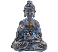 Solar Powered Buddha Statue with LED Lights| Resin Zen Garden Ornament with Lotus Design| Hand-Painted Outdoor Decor for Patio Lawn Yard Meditation