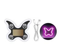 Solar Powered Butterfly Ambient Light, Wireless LED Neon Window Atmosphere Lamp with Pink Glow, Night-light With 6 Modes, for Car Triangle Window Decoration