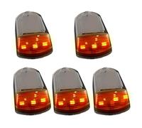 Solar Powered Cab Lights, 5PCS Wireless Solar Cab Lights Smart Start Truck Roof Lights IP69 Waterproof Adhesive Solar Cab Lights with 12 ELD Light Beads for Car Truck SUV (Black Shell Yellow Light)