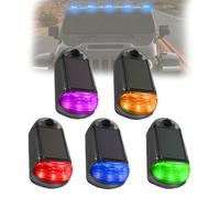 Solar Powered Cab Lights for Truck 5 pcs Wireless Rooftop Cab Clearance Lighting No Drill for Universal Car, Black Shell-Colorful light