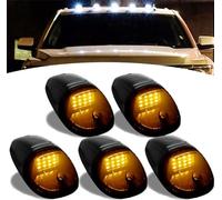 Solar Powered Cab Lights for Truck,Wireless Solar-Powered Truck Cab LED Lights,No Drill Cab Lights,Roof Lights for Trucks, Solar Wireless Cab Lights,LED Cab Lights for Trucks (Yellow Light, 5 Pcs)