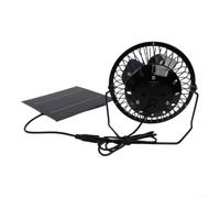 Solar Powered Camping Fan with 5W Panel - USB Rechargeable Portable Tent Fan for RV, Greenhouse & Chicken House - Outdoor Cooling with Phone Charging