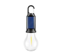 Solar Powered Camping Light Rechargeable LED Tent Hanging Bulb With Clip Hook For Outdoor Hiking Emergency Flashlight And Easter Decorations (Blue, 19.2x6cm)