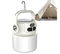 Solar Powered Camping Lights, Portable Outdoor Light with 1200mAh Battery, Waterproof Light with LCD Display for Survival Blackouts Garden Terrace Patio Shed