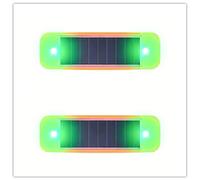 Solar Powered car Alarm System, Emergency Strobe Light Strip,Ultra mini Solar Warning Flashfor Bike Motorcycles SUV Truck Vehicle Night Driving (Green, 2Pack)