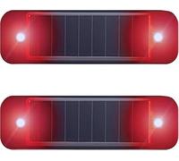 Solar Powered car Alarm System, Emergency Strobe Light Strip,Ultra mini Solar Warning Flashfor Bike Motorcycles SUV Truck Vehicle Night Driving (Red, 2Pack)