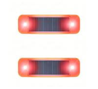 Solar Powered car Alarm System, Emergency Strobe Light Strip,Ultra mini Solar Warning Flashfor Bike Motorcycles SUV Truck Vehicle Night Driving (Red, 2Pack)