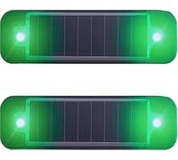 Solar Powered car Alarm System, Emergency Strobe Light Strip,Ultra mini Solar Warning Flashfor Bike Motorcycles SUV Truck Vehicle Night Driving (Green, 2Pack)