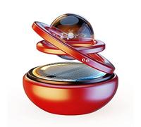 Solar Powered Car Aroma Diffuser, Rotating Dashboard Ornament with Refillable Pad, Ocean Fragrance, Black