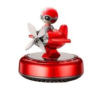Solar Powered Car Diffuser| Dashboard Aromatherapy Ornament with Cute Bear Dog Design| Gardenia Scent Air Freshener for Auto Interior Decoration| ABS(Red)
