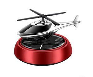 Solar Powered Car Diffuser, Rotating Air Freshener with Simulated Airplane Design, Automatic Aromatherapy Purifier - For Auto Interior Decor, Sustainable ABS(red Gardenia)