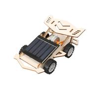 Solar Powered Car DIY Kit, Wooden Four Wheel Drive Science Experiment Model for Kids 9-12, STEM Project & Educational Toy