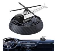 Solar Powered Car Fragrance - Airplane Ornament with Automatic Rotation, Dashboard Aromatherapy Tablet Included, Black Blue Color Options plus Aircraft Style Decorations, Dis