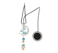 Solar Powered Car Hanging Ornament Air Freshener Alloy Pendant | Rearview Mirror Strap Fit, Rotating Design, No Charging Needed, Chic Interior Style for Drivers