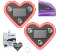 Solar-Powered Car LED Ambient Lights, Heart-Shaped LED Neon Light, Triangle or Back Window Light Auto Interior Atmosphere Lamp, for Car & Outdoor Decor (Red, 2PCS)