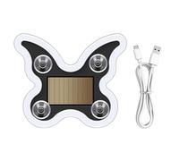 Solar Powered Car Light - 300mAh Battery | Butterfly Exterior Lamp | Suction Cup Solar LED Car Light | With Vibration Sensor For Triangle Window Night Driving Exterior Decoration