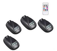 Solar-Powered Car Roof Light - Waterproof, Remote Control & Easy Installation, Wireless No-Drill Solar Powered LED Roof Marker Lights with Remote Control, For Motorcycle, Vehicle, Truck Use (4 Pcs)