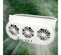 Solar Powered Car Ventilator, Car Exhaust Fan, 5000RPM Vehicle Window Fan, Solar Power Car Auto Air Vent Cool Fan with 3 Air Outlet, USB Interface, Car Ventilation System