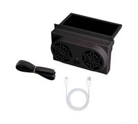 Solar Powered Car Window Fan with Dual Energy Sources for Improved Airflow and Thermal Comfort (Black)