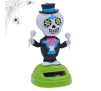 Solar Powered Cars Toy - Shaky Head Carriage Ornaments | Spooky Skeleton Toy with a Collectible Head Design by the Desk for Statue Dance Figures