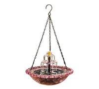Solar Powered Cascade Hanging Bird Bath Fountain, Hanging Birdbath with Glass Bowl & Solar Pump, Weatherproof Outdoor Water Fountain for Garden Patio Porch, Attracts Hummingbirds & Wild Birds