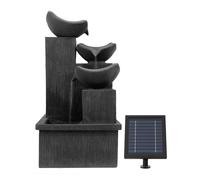 Streetwize -Solar-Powered 3-Tier Cascading Slate Water Feature with Battery Backup - Eco-Friendly, No Running Costs, No Wiring, Garden, Patio, or Balcony Fountain (GW280)