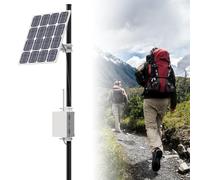Solar-Powered Communication Device for Meshtastic LoRa Relay System, Emergency Survival Gear, No Internet Needed, Rugged Support for Wilderness Adventures