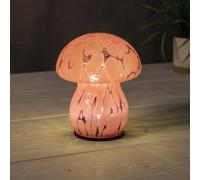 Solar Powered Confetti Glass Mushroom - Pink - Featuring An Eye-Catching Design, It Is The Perfect Modern And Stylish Accessory For Your Balcony, Or Garden - Dimensions:15 x 13 x 13cm (Approx.)