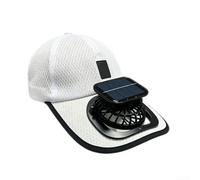 Solar Powered Cooling Hat with Integrated Fan, Breathable Mesh Sunscreen Baseball Cap,Breathable Mesh Sun Cap(white)