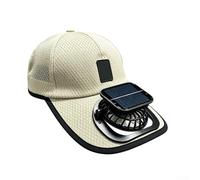 Solar Powered Cooling Hat with Integrated Fan, Breathable Mesh Sunscreen Baseball Cap,Breathable Mesh Sun Cap(khaki)