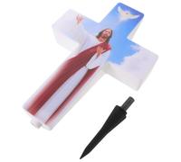 Solar Powered Cross Light for Grave, Plastic Waterproof Outdoor Memorial