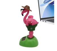 Solar Powered Dancing Animal - ABS Material Swinging Boblehead Toy, Swingings Solarr Toys, Automatic Shaking Flamingo Cute Ornament | Solaar Bobbleheadd Animals For Car Home Table