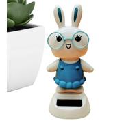 Solar Powered Dancing Bunny - Modern Ergonomic Elegant Toys Figures , Functional, Portable, Creative, Car Dashboard Power, Desk Decors | Multipurpose Outdoor Indoor Utility