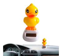 Solar Powered Dancing Duck - Solar Powered Yellow Duck, Animal Figure Fun Dashboard Toy For Car, Home Or Office | Eco-Friendly Bobble Ducks Ornament | Sunshine Powereds Wiggling Toy Present