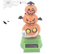 Solar Powered Dancing Figures Halloween | Halloween Pumpkin Ghost Head Solar Doll | Seasonal Spooky Party Favors for Women Men Kids Children Friends