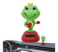 Solar Powered Dancing Figurine - ABS Cute Animal 11x5cm, Wobble Head Ornament, Valentine's Day Creative Car Dashboard Accessory | Fun Solar Dancer For Window Desk Office Home Easter Holiday