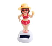 Solar Powered Dancing Flip Swing Shook Head Beach Girl Cactus Automatic Swing Car Interior Ornament Dashboard Decor Swing Solar Car Toy for Car Home Office Decoration Beach Girl Durable and Useful