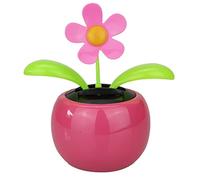 Solar Powered Dancing Flower Car Decoration Colorful Bobblehead Sunflower for Car Dashboard, Office, Desk, Home-Pink, Solar Dancing Flower, Solar Powered Dancing Flower, Solar Powered Sunflower