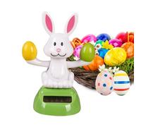 Solar Powered Dancing Toys | Bunny Holding Eggs | Solar Dancing Car Dashboard Decor | Moving Solar-Powered Toy For Car Desk Windowsill Patio Shelf | Cute And Eco-Friendly Solar Toy For Kids Home D