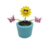 Solar Powered Dancing Toys, Solar Dancing Flower for Car Dashboard, Cute Shaking Head Swinging Flower/Sunflower/Sun/Heart/Bee/Ins-ect/Toys, Flip Flap Solar Flowers for Car Desk Decoration