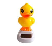 Solar Powered DancingDuck - YellowDuck Figure for Car Dashboard with Moving Head Action | Abs Material with Adhesive Base, Novelty Animal Ornament for Windowsill and Office Desk