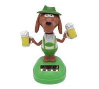Solar Powered Dog Dashboard Ornament - Dog Figurine with Bobble Head with Solar Panel | Cute Car Interior Decoration for Drivers, Men and Women | GI Gift