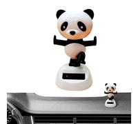 Solar Powered Doll, Cartoon Panda Figurine, Swinging Toy Decoration, Auto Interior Ornament, Desk Home Accessory, Solar Panel Figure, Dancing Dashboard Panda, Cute Room Display, Fun Collectible Toy