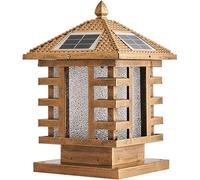 Solar Powered Dual-use Column Light Outdoor Waterproof Pillar Lamp LED Villa Patio Decoration Post Garden Landscape Street Lights(27cm)