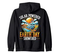 Solar Powered Earth Day Showered Renewable Energy Zip Hoodie