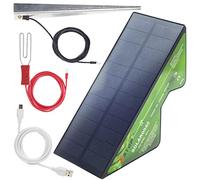 Solar Powered Electric Fence Energiser X-Stop 0040 2 Km Range Full Kit Includes Earth Stake and All Leads Plus USB Charge Cable For Horses and Other Animals