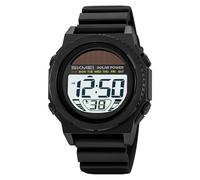 Solar Powered Energy Watch for Men Military Digital Multifunctional Led Luminous Indication 2 Time Zone 50m Waterproof Watch Reloj Solar para Hombre, U White, Men's Solar Powered Casual Quartz Wrist